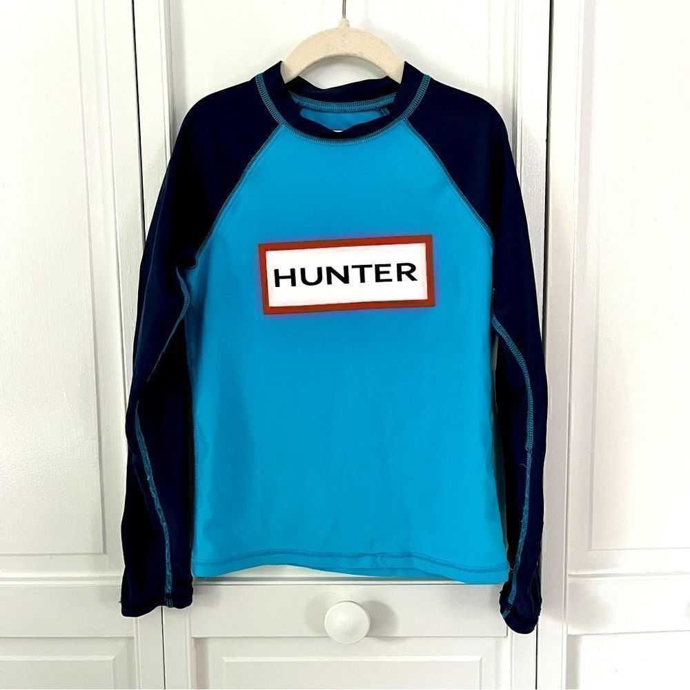 Hunter x Target Long Sleeve Swim Rashguard with Hunter Logo Blue Size Small